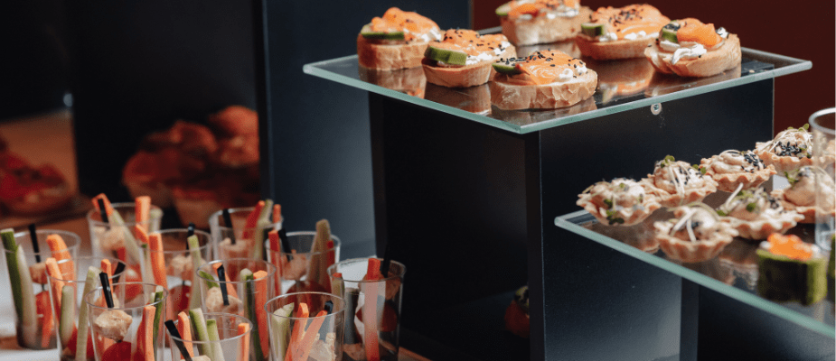 Mostrador canapés de catering