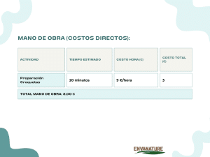 ESCANDALLO COSTES INDIRECTOS EJEMPLOS