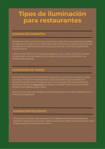 Tipos de iluminación para restaurantes principales