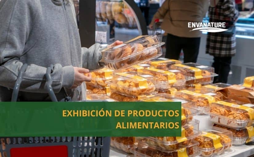 exhibición de productos alimentarios