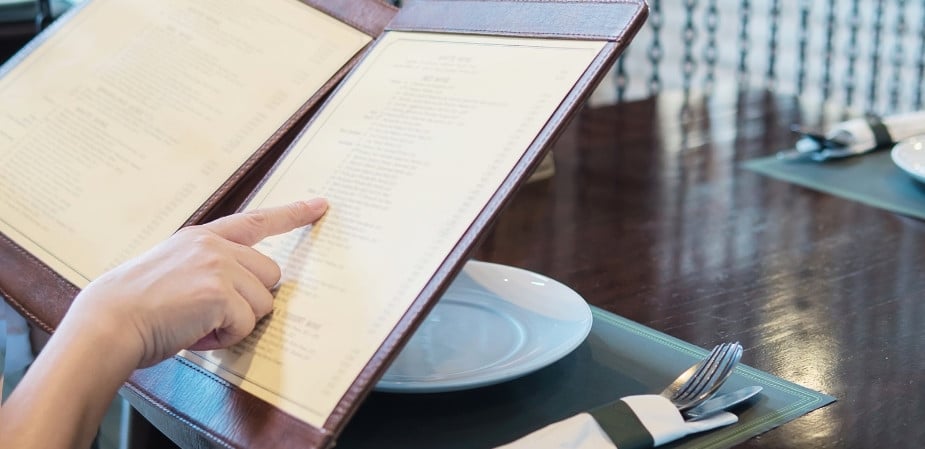carta de restaurante